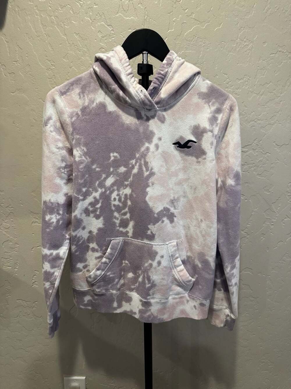 Hollister Women's Pastel Tie-Dye Pullover Hoodie Sweatshirt Embroidered Logo